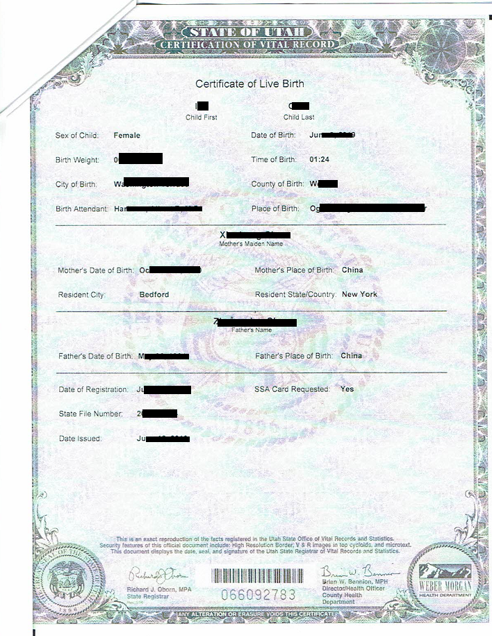 成功案例：已經回國了怎么做美國出生紙三級認證？