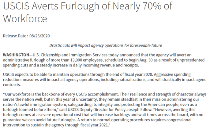為加速案件處理,移民局取消1.3萬員工休假計劃!